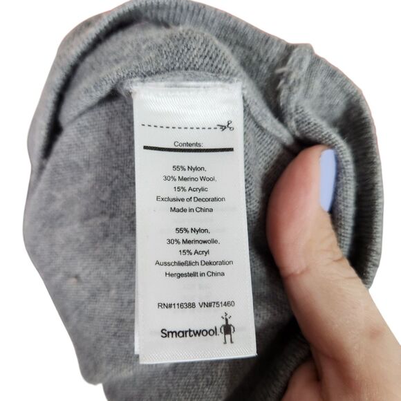 SMARTWOOL Sweater Womens Small Gray Orange Cream Shadow Pine Crew Sweater‎ Cabin - Picture 7 of 9